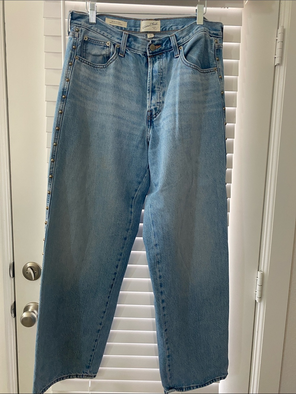 Universal Thread Light Blue Wide-Leg Jeans with Side Stud Trim
